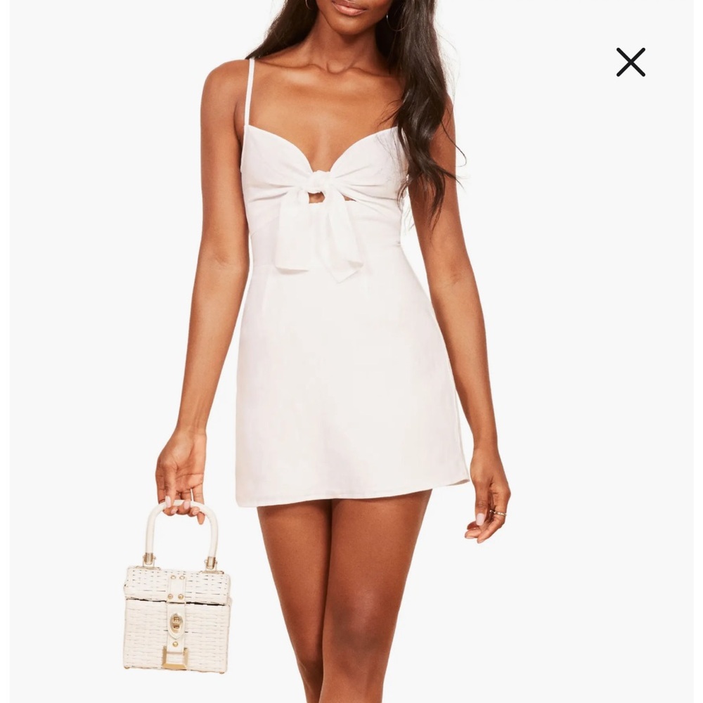 Reformation white linen Sullivan dress